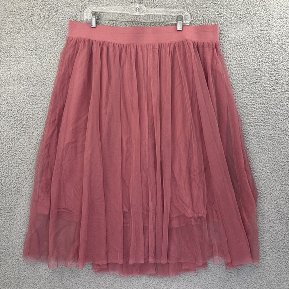 Torrid Pleated Mesh Mini Skirt Rose Pink Tulle Mesh Romantic‎ Feminine Women 3XL - Picture 1 of 8